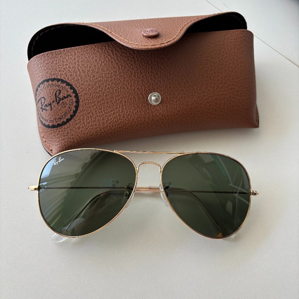 RAY-BAN AVIATOR LARGE METAL II  RB3026 L2846 62-14 GREEN and GOLD NEW